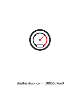Icono de contorno del velocímetro. Símbolo, ilustración de logotipo para concepto móvil y diseño web.