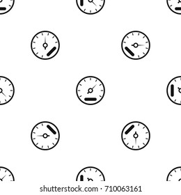 Speedometer pattern repeat seamless in black color for any design. Vector geometric illustration