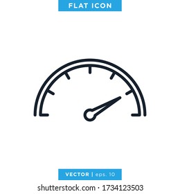 Speedometer Performance Icon Vector Design Template. Editable Stroke