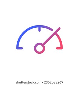 Speedometer pixel perfect gradient linear ui icon. Films editing. Speed settings. Automotive instrument. Line color user interface symbol. Modern style pictogram. Vector isolated outline illustration