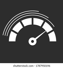 The speedometer or pressure gauge icons are set isolated on a dark background