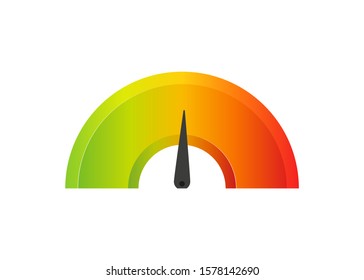 speedometer quality assessment in flat style, gradient vector
