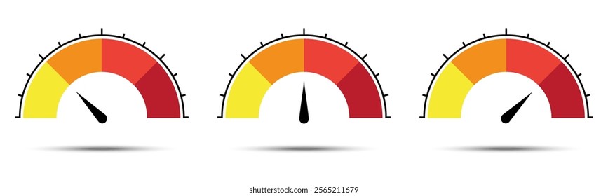 Speedometer or rating meter signs, gauge meter vector illustration