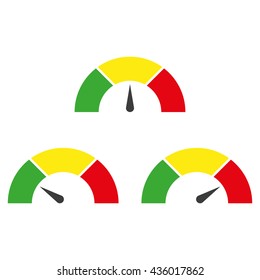 Speedometer or rating meter signs infographic gauge element. Vector illustration