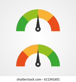 Speedometer Or Rating Meter Signs Infographic Gauge . Vector Illustration

