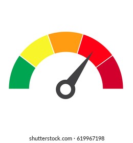 Speedometer or rating meter signs infographic gauge element. Vector illustration
