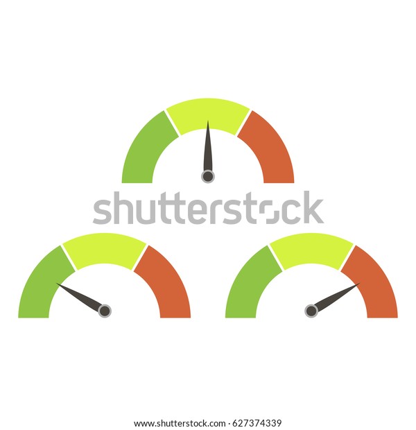 Speedometer\
rating set icons isolated on white\
background