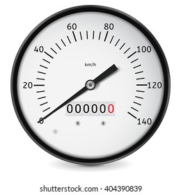 Speedometer. Realistic vector illustration isolated on white background