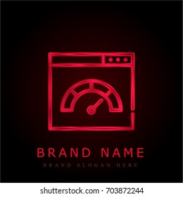 Speedometer red chromium metallic logo