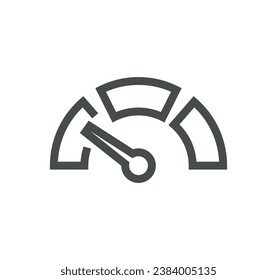 Speedometer related icon outline and linear vector.