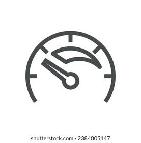 Speedometer related icon outline and linear vector.