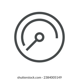 Speedometer related icon outline and linear vector.