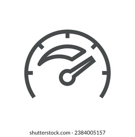Speedometer-bezogene Symbolumrandung und lineare Vektorgrafik.