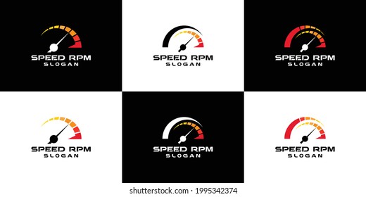 speedometer rpm logo collection vector