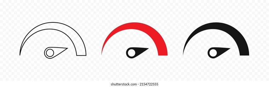 Symbole der Geschwindigkeitsskala. Risikoskala festgelegt. Drehzahlanzeiger. Flache Vektorskalensymbole. Vektor EPS10