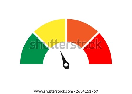 Speedometer scale indicator, credit or risk loan level. vector