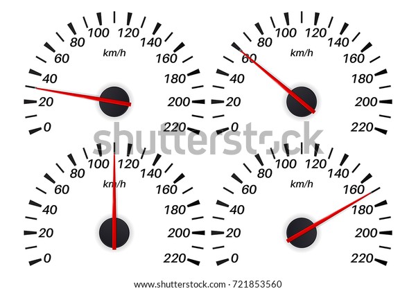 Speedometer scale. Set of speed\
indication. Vector illustration isolated on white\
background