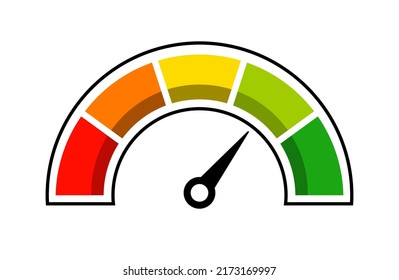 Vector de diseño de icono de velocidad de escala del velocímetro. Ilustración del símbolo de carreras automotriz.