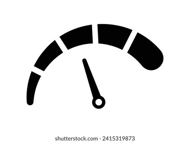 El velocímetro se ajusta en cinco pasos en estilo plano con cero a progreso completo. Plantilla de icono del velocímetro automático o del velocímetro comercial. Ilustración vectorial aislada.