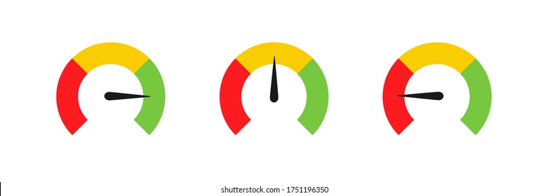 Speedometer set icon color chart. Vector illustration flat design