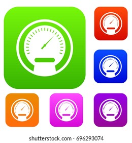 Speedometer set icon in different colors isolated vector illustration. Premium collection