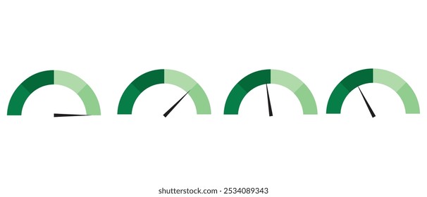 Speedometer set icon, logo isolated on white background . eps 10