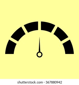Speedometer sign. Flat style icon vector illustration.