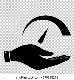 Speedometer sign. Flat style icon vector illustration