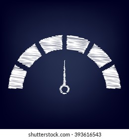 Speedometer sign. Flat style icon