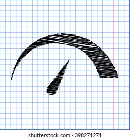 Speedometer sign. Flat style icon