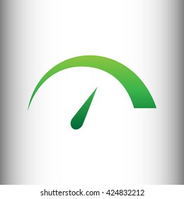 Speedometer sign. Green gradient icon