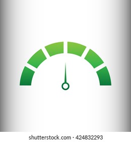 Speedometer sign. Green gradient icon