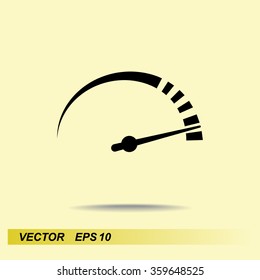 Speedometer sign icon, vector illustration. Flat design style 