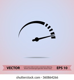 Speedometer sign icon, vector illustration. Flat design style 