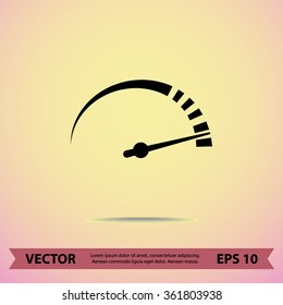 Speedometer sign icon, vector illustration. Flat design style 