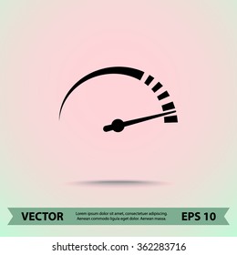 Speedometer sign icon, vector illustration. Flat design style 