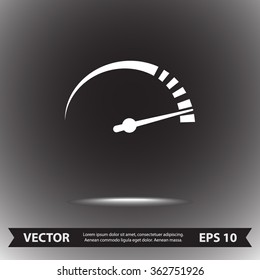 Speedometer sign icon, vector illustration. Flat design style 