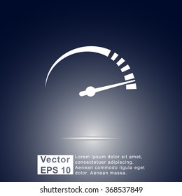 Speedometer sign icon, vector illustration. Flat design style 