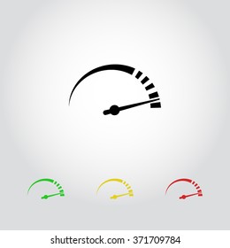 Speedometer sign icon, vector illustration. Flat design style 