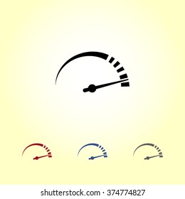 Speedometer sign icon, vector illustration. Flat design style 