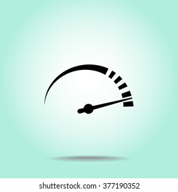 Speedometer sign icon, vector illustration. Flat design style 