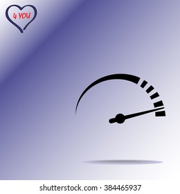 Speedometer sign icon, vector illustration. Flat design style 