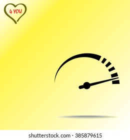 Speedometer sign icon, vector illustration. Flat design style 