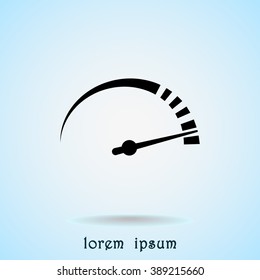 Speedometer sign icon, vector illustration. Flat design style 