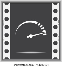 Speedometer sign icon, vector illustration. Flat design style 