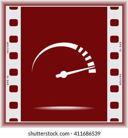 Speedometer sign icon, vector illustration. Flat design style 