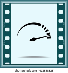 Speedometer sign icon, vector illustration. Flat design style 