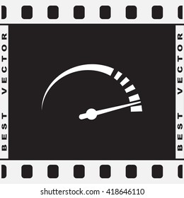 Speedometer sign icon, vector illustration. Flat design style 