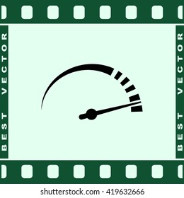 Speedometer sign icon, vector illustration. Flat design style 
