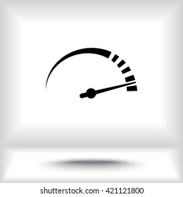 Speedometer sign icon, vector illustration. Flat design style 
